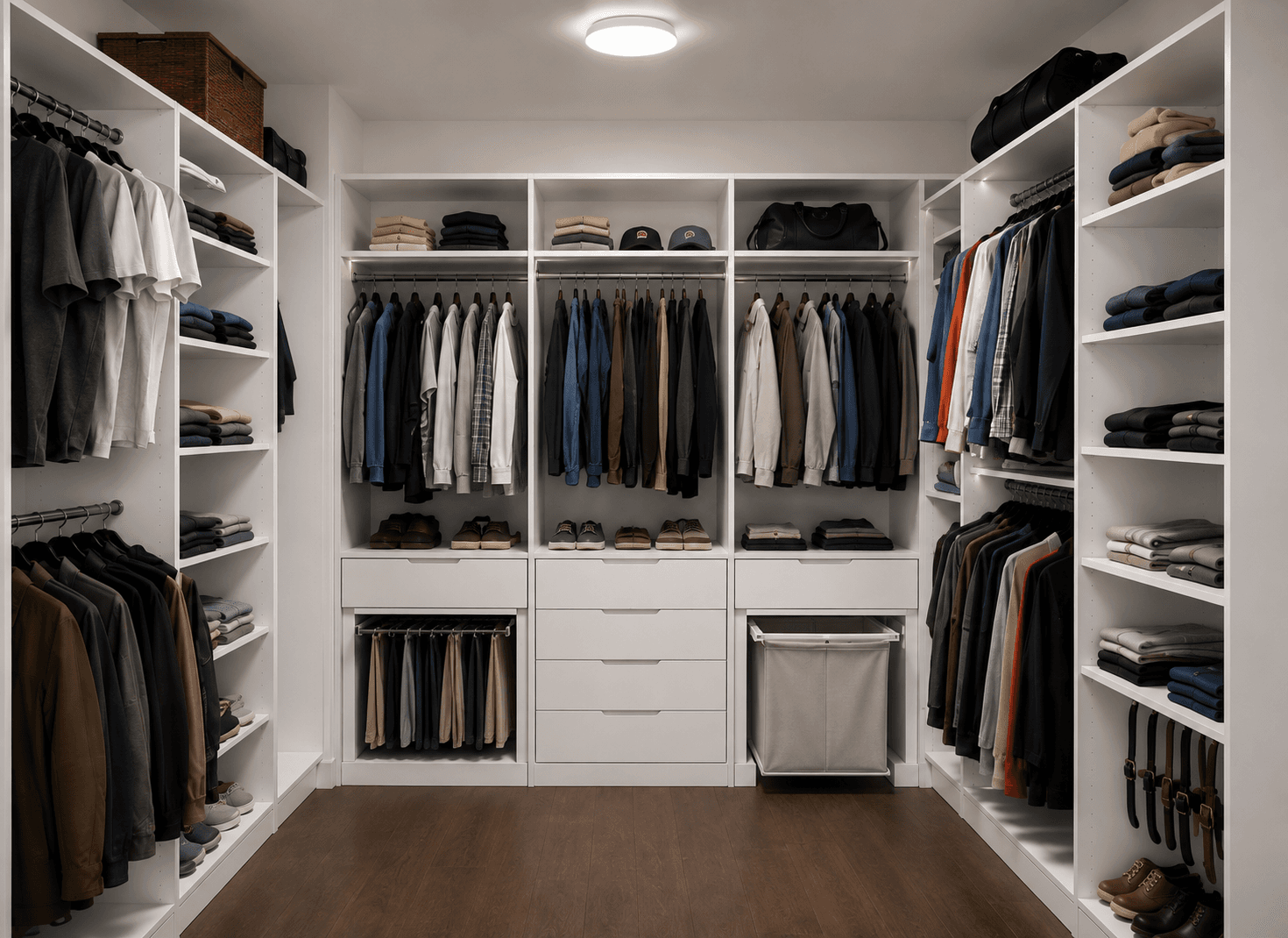 Standard walk-in closet configuration